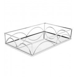 Bandeja 31cm Comprimento Por 20cm de Largura Retangular Geometric Espelhada